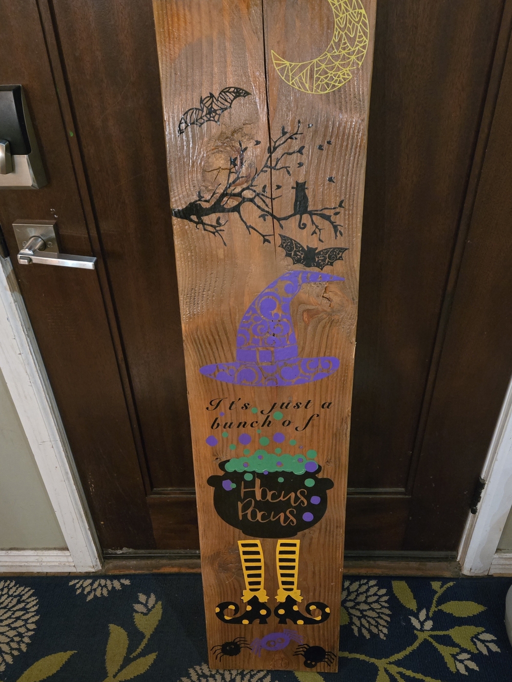48" Homemade Rustic Halloween Hocus Pocus Wooden Porch Sign